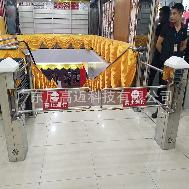 南宁超市入口门单向通行 商场自动红外感应器摆闸双开 超市入口机