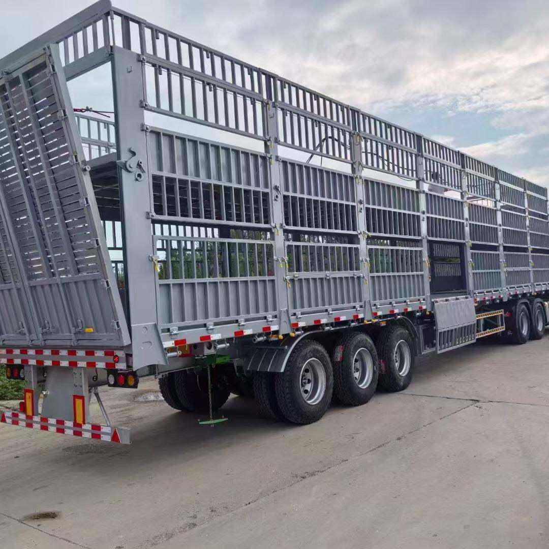 自半卸牵引车运输车拖CTB仓栅式输运半挂车家禽牲畜轻型高栏挂车