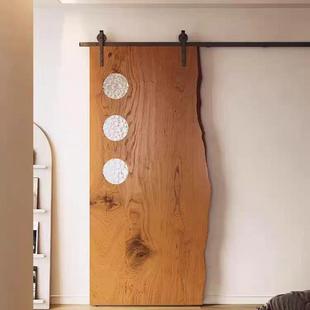 复古实木谷璃仓门玻洞洞178移动门厨风房推门卫生间衣帽拉间吊轨