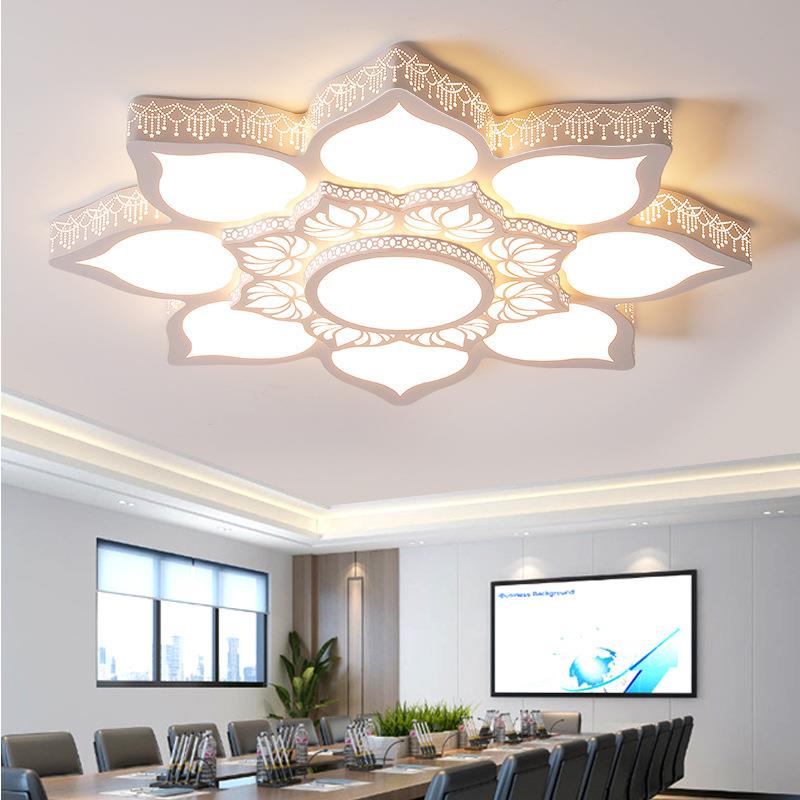 led创客厅吸顶.2025新款莲花灯意大气现代简约花灯形561灯12米大