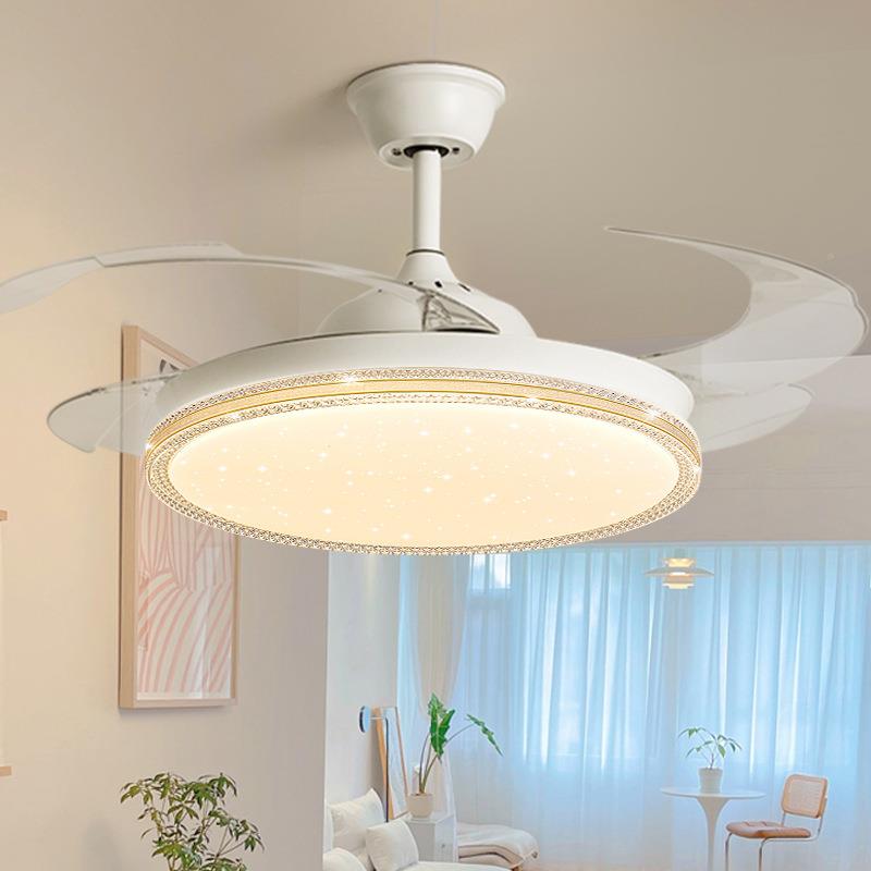 用光谱风扇灯吊扇灯餐厅卧室全客厅灯现代简约隐家静音形0电扇灯