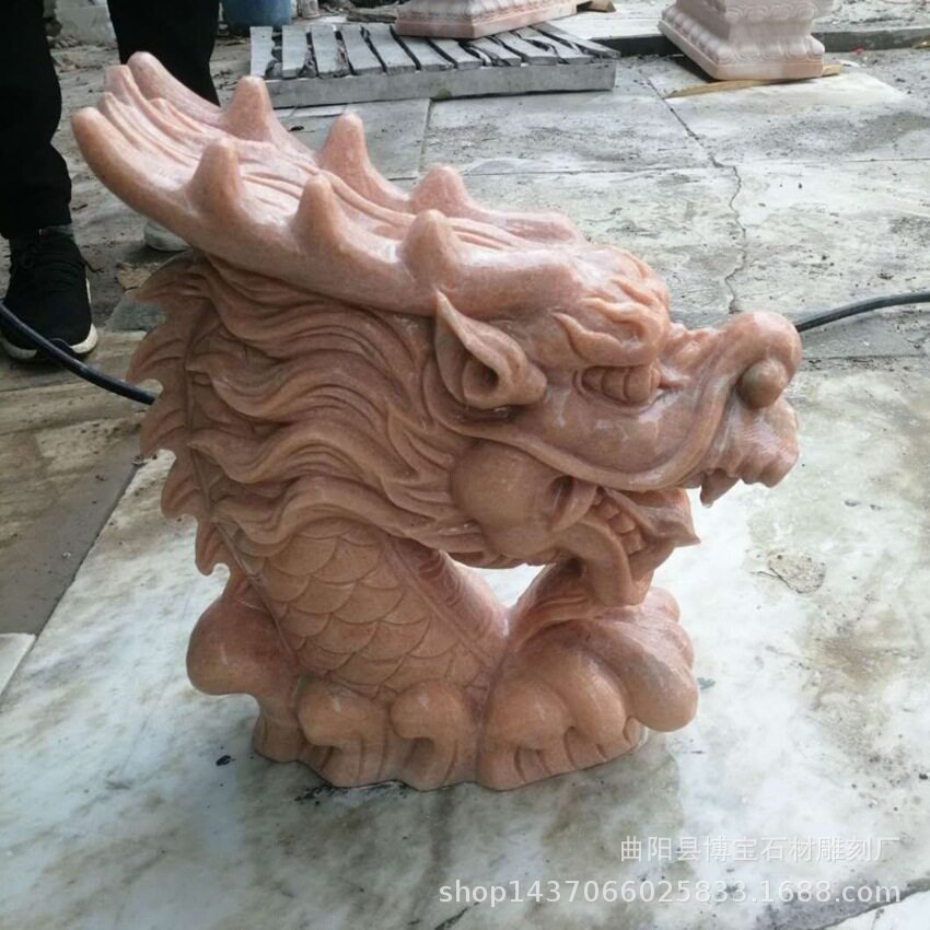 大理石狮子头喷水壁挂摆件现货