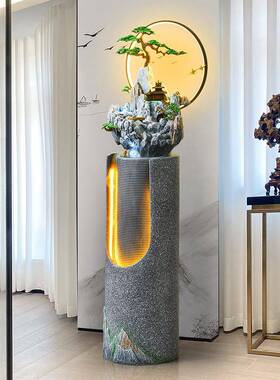 水喷泉客景厅电视柜假VUD流山水幕摆件室内招财水系观湿落地装饰