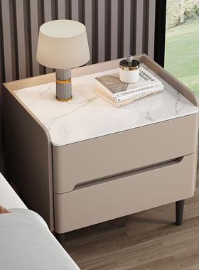 LVE实木床头柜家小用型轻柜奢室现代简约床边新款岩板卧收纳柜