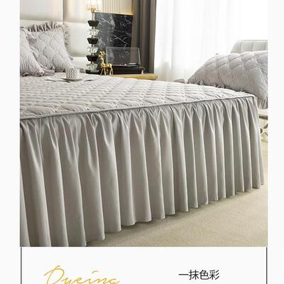 水洗棉床裙罩笠床罩单件纯5色夹棉防尘保护1.米1.8套床单床F97MTH