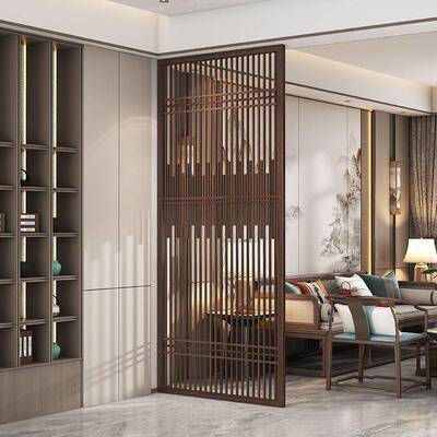 新中HKR厅式屏隔断进门遮挡装饰现代简约入户玄关风实木格栅办公