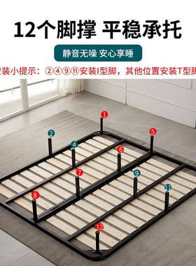 床钢木排骨架床架.折叠排骨架41618米15床.板龙骨架简约架子可