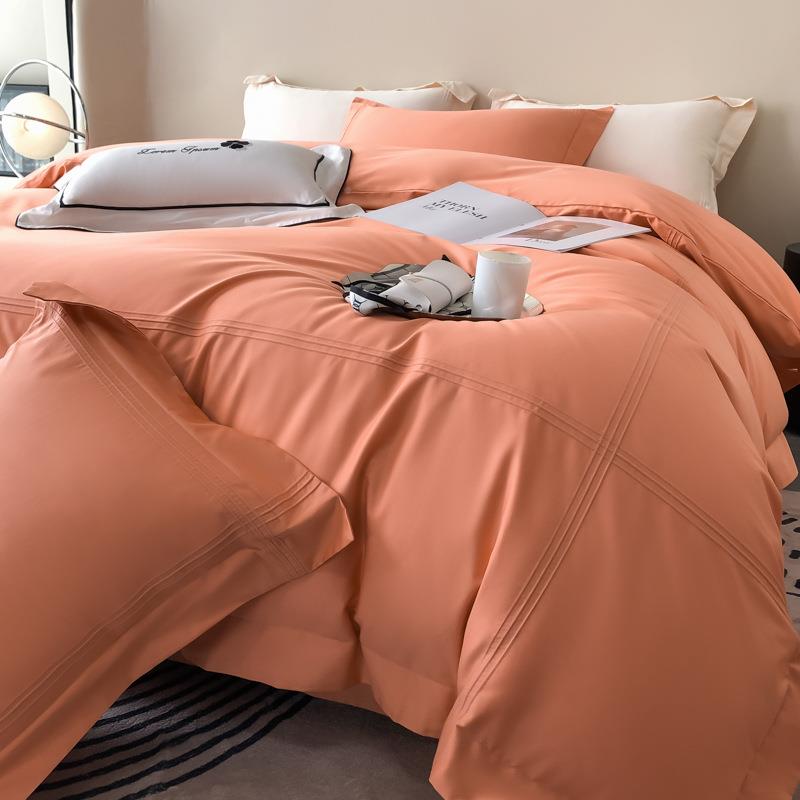 高m-8889端色全四件套纯棉加款厚棉磨毛四纯件套床笠长绒棉床上用