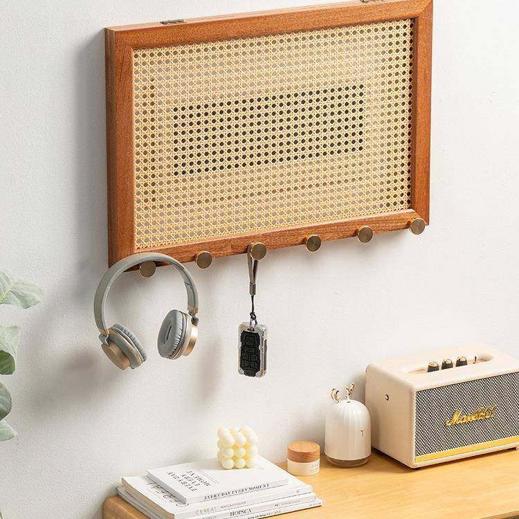 实木藤电表箱装画箱F9877HJJ挂画弱电电闸箱电表盒玄关墙饰面配电