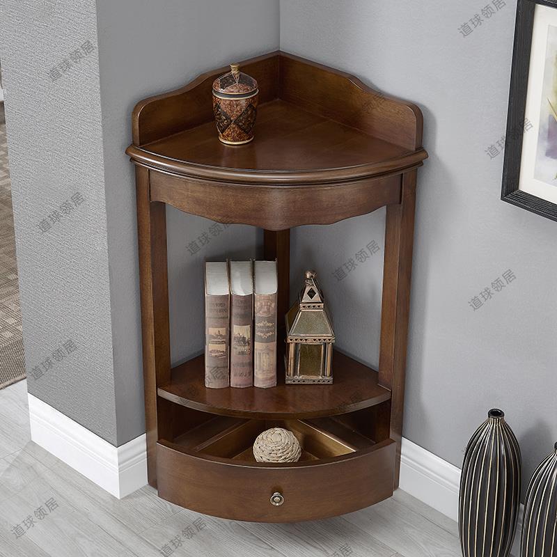 款实木墙角柜转角MKO柜柜美式拐角三角柜置新物发架客厅沙装饰边