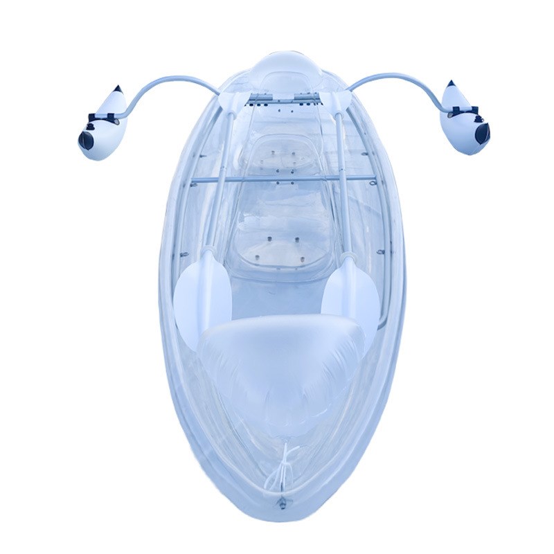 工厂新款带平衡杆香蕉形状PC透明船清澈见底的独木舟带桨