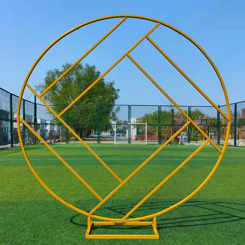 新款婚庆铁艺圆菱形舞台拱门屏风婚礼布置装饰迎宾区摆件橱窗架子