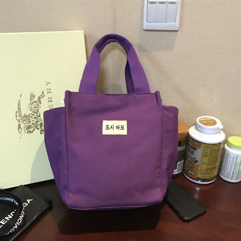 新款韩版加厚环保帆布手提饭盒包便当包大容量手提妈咪包男女通用