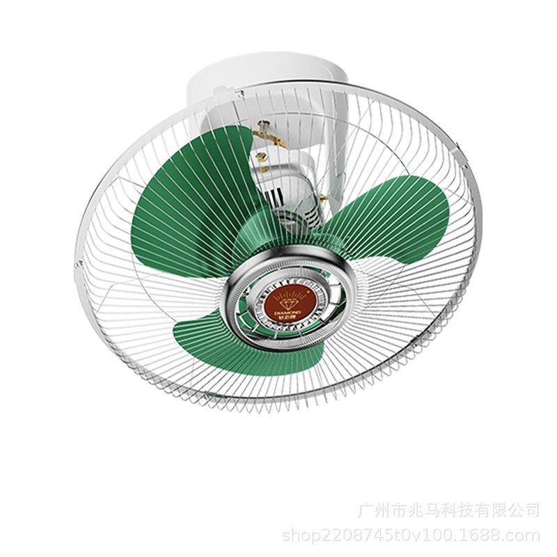 钻石牌楼顶扇60年纪念版吸顶扇学校工程款16寸铁叶摇头遥控FD-40B