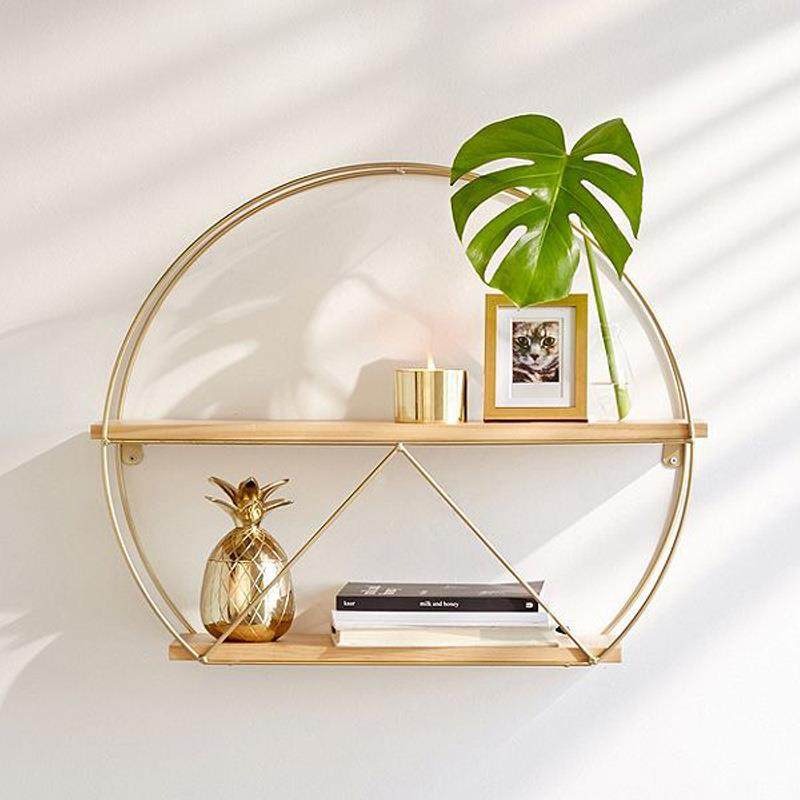 北欧风实木壁挂客厅圆形金色铁艺置物架书架实木隔板壁挂花架,纺织面料/辅料/配套,纺织机械配件,淘宝优惠券,粉丝福利购,淘宝优惠卷