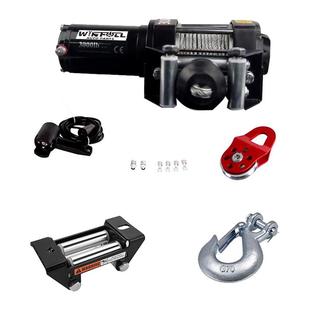 越野3000LB钢丝绳便携式 户外可拆卸电动绞盘ATVUTE12V电动绞盘