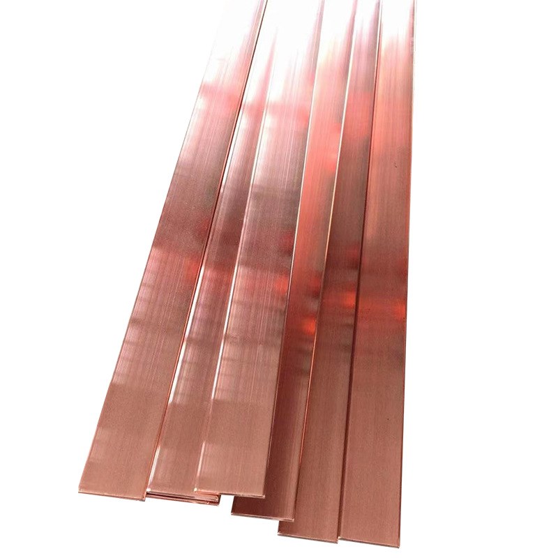 紫铜排条TU1TU2高导电红铜方排40mm镀锡接地母线排铜排