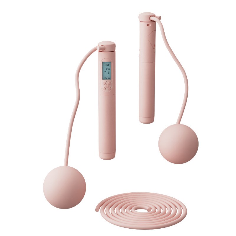 五键智能计数无绳跳绳健身运动负重球款计数钢丝训练跳绳