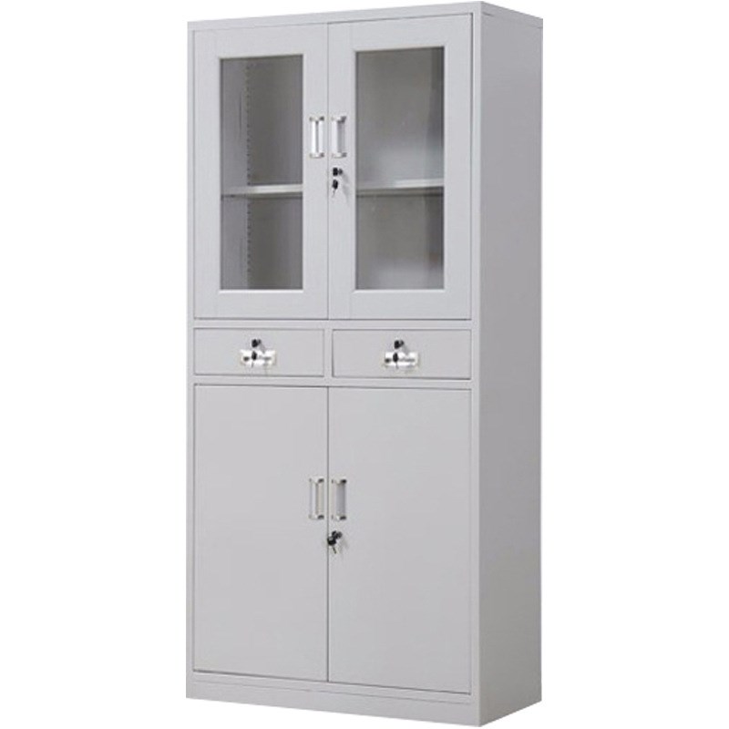 通三节铁皮文件柜办公室资料档案凭证柜带锁储物柜钢制书柜收纳柜