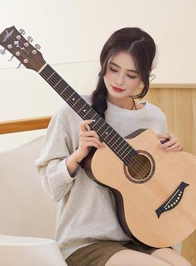 者吉他初学1寸学单4板jita新手男女生GF90038寸木吉他生民谣吉他