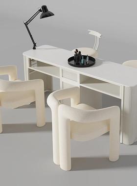 2025新人款岩单板美桌修甲台桌椅套装双加宽美甲店专149p甲ω