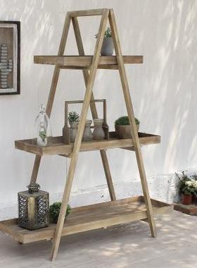 木架花架实书架隔板置物架博古怀架阶梯陈展列架75918美式乡村复