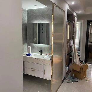 淋582浴房酒店程淋浴房半隔断挡水玻璃门卫生间工浴室干手分离湿