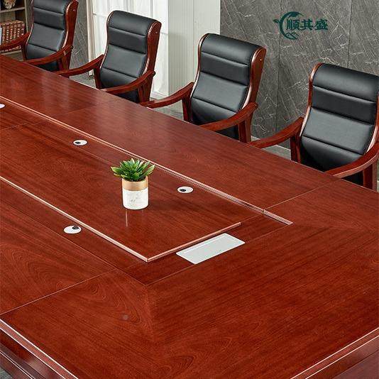 新中式会议桌油漆贴木皮CP030会洽会谈长桌现简约会议议室客办公