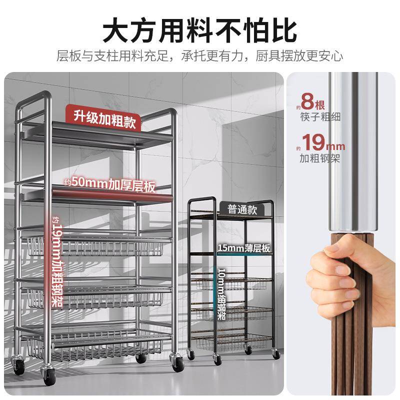 不锈钢厨房菜篮子架置物落地多层果蔬微963炉收波纳架多能功储物