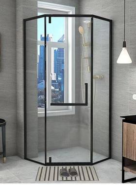 门钻石型淋浴房卫隔断极窄干湿浴分离玻璃生GC68Z12间整体室简体