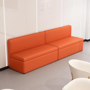 带靠背卡座可走储物猫抓DOX长椅休息区皮长凳子条凳廊沙发椅长子