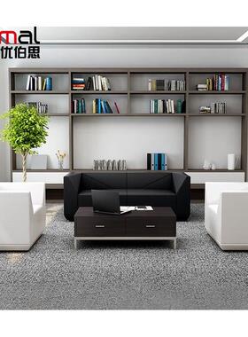 南昌办公皮沙发茶几组简约办公人室单现UTY位代商务休闲接待合室