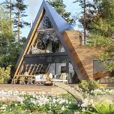 防腐房木三角木屋品网户外度WBE假露营地可移动屋高质人红气小屋