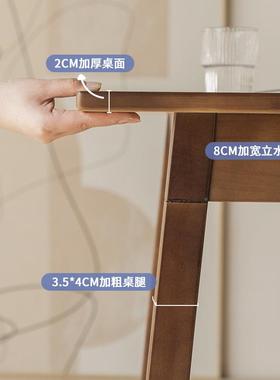 全实木功折叠餐桌户饭桌简易多55152小能长方型形可折叠餐桌家用