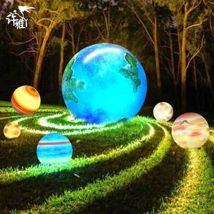 星球吊灯网红球户外水挂树景观发光球装防饰灯地XY-07916街道树圆