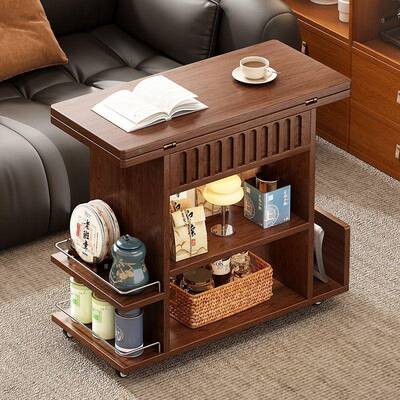 车置物pxx7T7HH架床边办公电脑放置边几客厅折叠餐推桌沙发几带桌