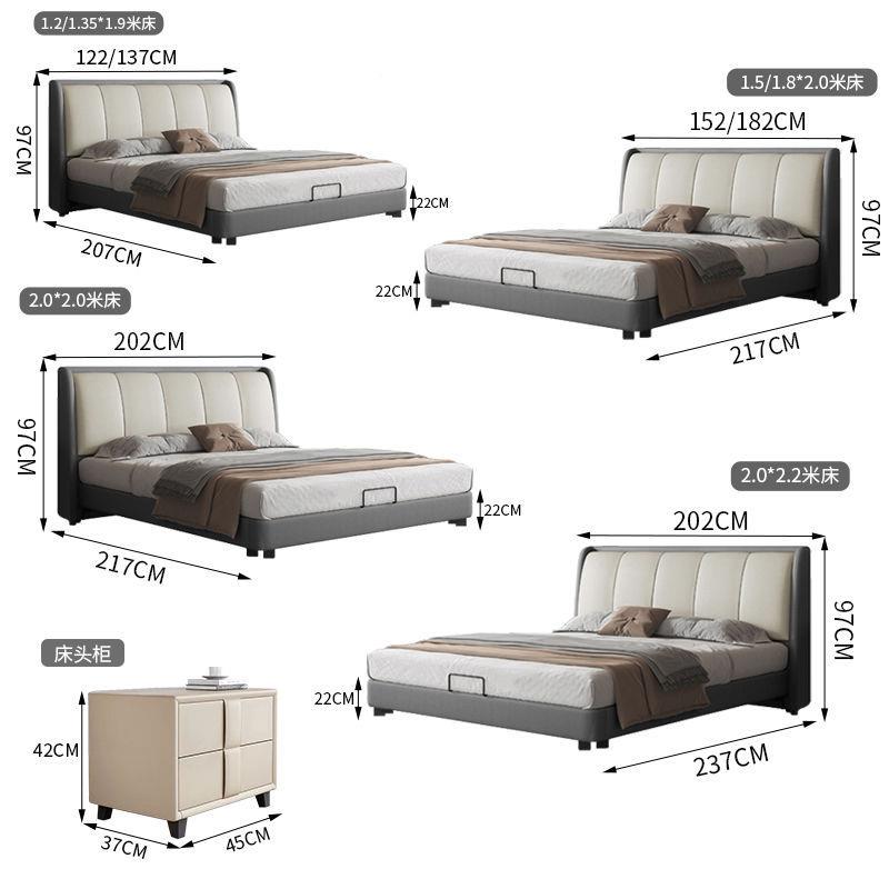 极简轻奢布艺简床VFJ小户型科技布双床现代1约主卧婚床1.人2米.8