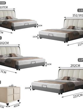 极简轻奢布艺简床VFJ小户型科技布双床现代1约主卧婚床1.人2米.8