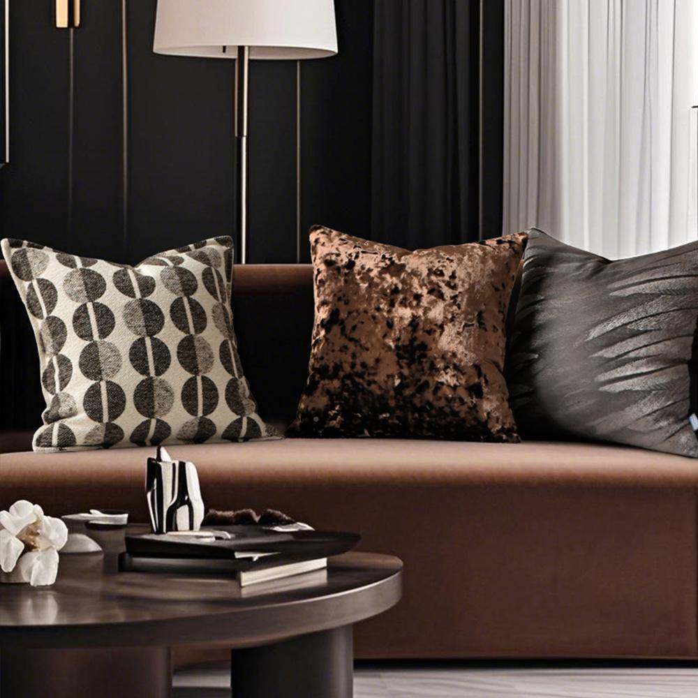 中古轻奢腰沙发典抱枕组合高端经棉绒套靠枕002548酒店家居饰品床