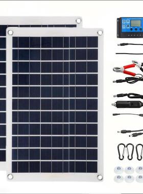 爆款多晶硅20W0W91118VV2控4太阳能发电板充电系统套件制4器