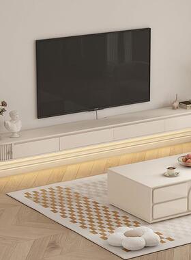 弧形风圆客厅壁挂分式极窄悬空角公浮CJO电视柜上墙30带灯悬包邮