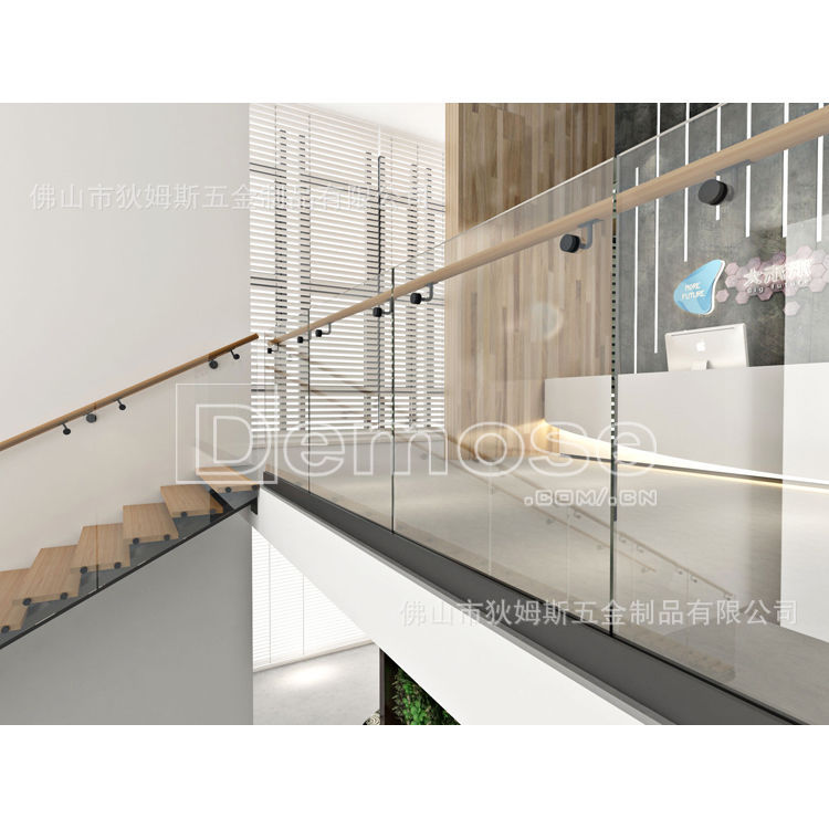 简约不锈钢圆管玻璃栏杆扶手