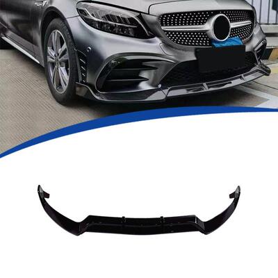 适用于2015-2018款W205前铲前唇扰流板C级前铲3段式巴博款