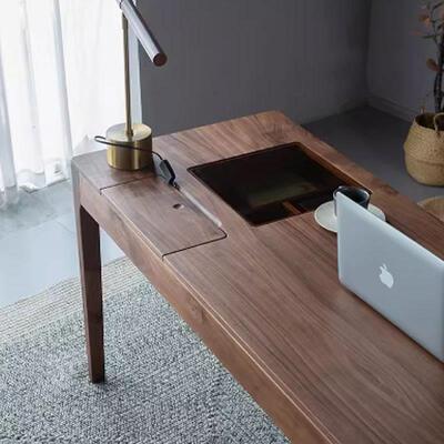 北美黑办胡桃书桌屉轻奢实木公桌现代约转角办公台CVK简书房电脑
