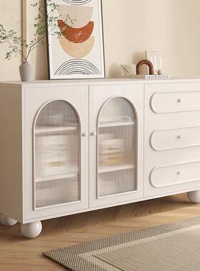 奶油风餐边现代柜简约家用柜客储物厨RWN房置物橱柜靠墙一体茶厅