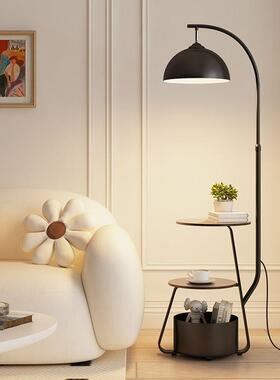 古奶几油风客厅沙发角落地卧室灯MNO床头柜一体台灯无线充电边中