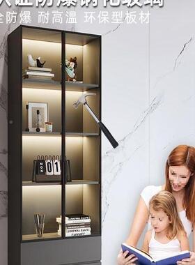 书柜展示柜玻柜物柜靠墙展示格子柜定ZBY制置立柜木柜柜客璃厅收