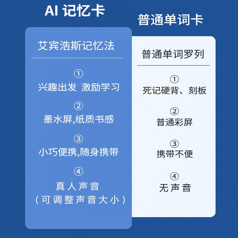 子单词卡墨水屏发声电音护眼身随见描述水墨屏快速学标学音习记背