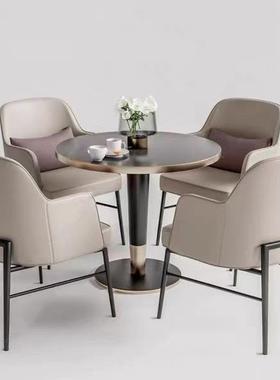 QLF约LT579#四轻奢售楼处洽谈桌椅简酒店休J息室高档会客接待一桌