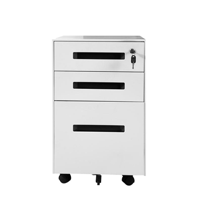 三抽活动柜轮动子桌下移动抽屉柜桌边钢制活柜小JY-09矮柜推带柜